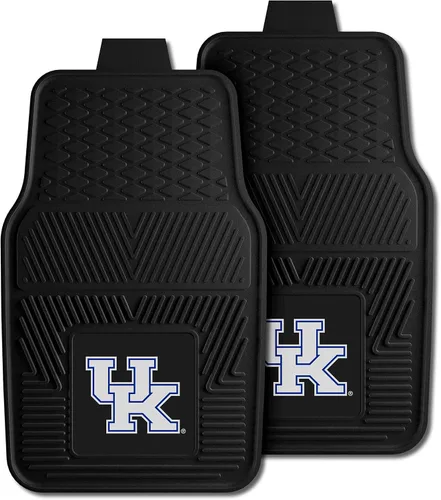 FANMATS 8784 Kentucky Wildcats - Juego de 2 alfombrillas de vinilo resistentes para automóvil, primera fila, protección para todo tipo de clima,