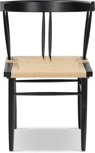 Miniatura 13 de Poly & BARK Hamm Silla de comedor – 18 pulgadas de altura del asiento, marco de roble macizo, asiento de cuerda tejida a mano, diseño moderno