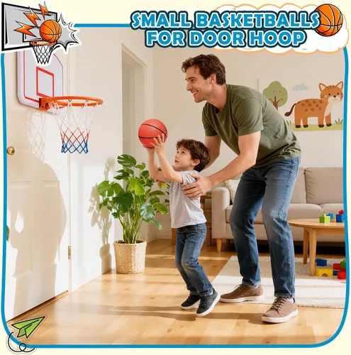 Miniatura 6 de Juego de 5 mini baloncesto de 6 pulgadas, ligero de PVC de 3.16 onzas para niños y niñas, adolescentes, flotante, piscina acuática, baloncesto
