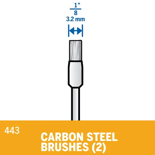 Miniatura 3 de Dremel Cepillos de acero al carbono 443-02 (paquete de 2), diámetro de 1/8