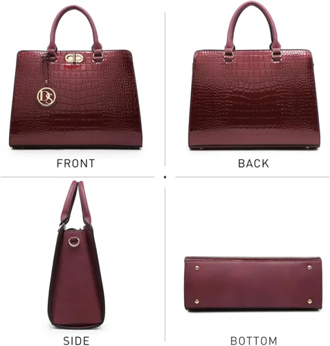 Miniatura 3 de Dasein Bolsos de mano para mujer, bolsos de mano con asa superior, bolsos de trabajo, bolsos de hombro con embrague a juego, juego de 2 piezas