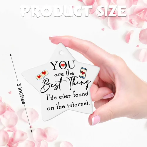 Miniatura 2 de Sieral Decoraciones de San Valentín Regalo de citas por Internet Eres lo mejor que he encontrado en Internet Adorno romántico de corazón colgante