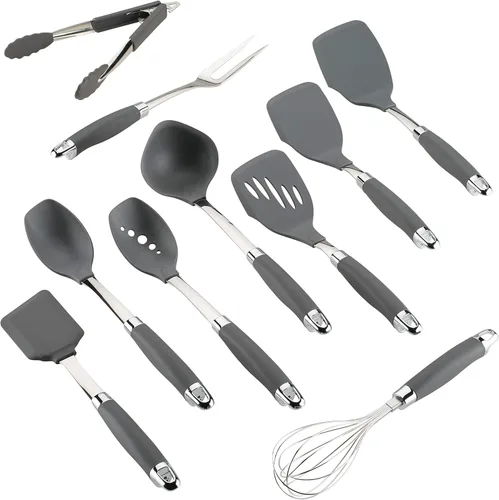 Miniatura 11 de Anolon SureGrip tenedor de carne de acero inoxidable/herramienta de cocina, 13.25 pulgadas, gris, 46288