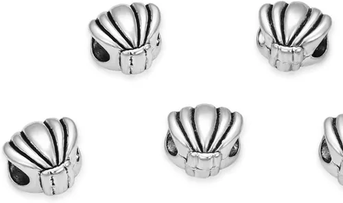 Miniatura 11 de 20 cuentas sueltas de fresa con agujero grande (agujero de 0.177 in) espaciador de metal plateado antiguo para manualidades de joyería MEC-F5