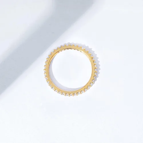 Miniatura 4 de Tienda Essentials Rhodium Plated Single Row Pave Stackable Eternity Ring