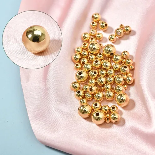 Miniatura 5 de 650 cuentas espaciadoras redondas pequeñas rellenas de oro de 18 quilates, cuentas espaciadoras de bolas para manualidades, pulseras, joyas