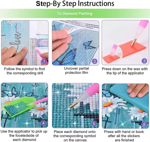 Miniatura 5 de Kits de pintura de diamantes de mandala 5D para adultos, kit de arte de diamantes de flor de fantasía para principiantes, 12 x 16 pulgadas, kits