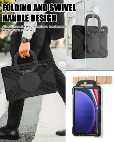 Miniatura 4 de BRAECN Funda para Samsung Galaxy Tab S10+/S9 FE+/S9+ Plus de 12.4 pulgadas, funda de silicona resistente con protector de pantalla, soporte para S