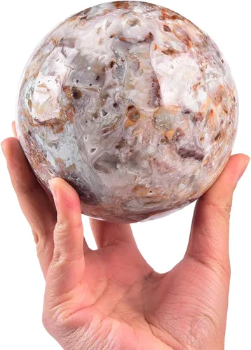 Miniatura 65 de JIC Gem Esfera de cristal de cuarzo Pietersite, bola de cristal decorativa azules y marrones dorados para meditación, decoraciones de mesa
