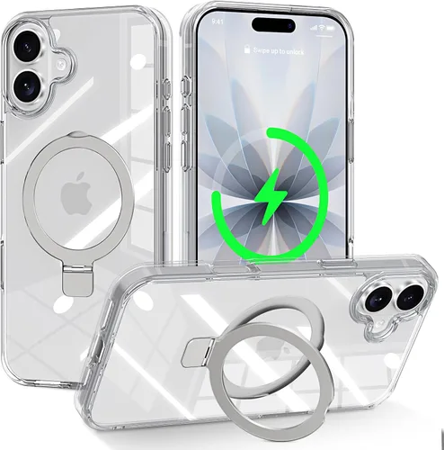 Miniatura 56 de CHAOFEnG Funda magnética compatible con iPhone 11 con soporte, prueba de caídas de grado militar, compatible con imán, anillo translúcido, parte