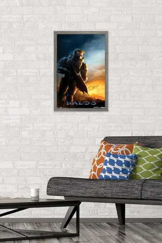Miniatura 2 de Trends International Halo 3 - Póster de pared del Despertar, 14.725 x 22.375 pulgadas, versión con marco de madera tipo granero