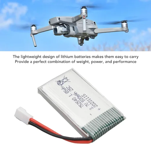Miniatura 8 de RiToEasysports Batería de litio RC, 3.7V 500mAh 25C RC Batería de litio 752540 polímero de iones de litio con enchufe XH2.54 para X5C Drone Aircraft