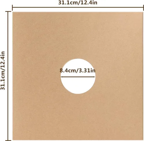 Miniatura 7 de Facmogu 10 piezas de 30,48 cm de fundas para discos de vinilo LP, fundas de discos de vinilo de cartón de 350 g/m² con acabado kraft, fundas