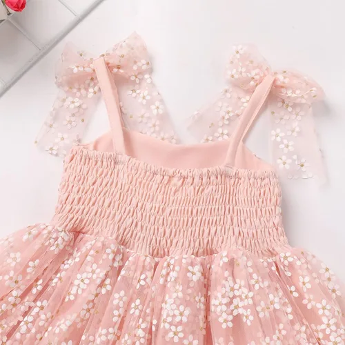 Miniatura 5 de Vestido tutú de verano para niñas pequeñas, sin espalda, vestido de princesa para fiesta de cumpleaños, lentejuelas con volantes, tul con lazo