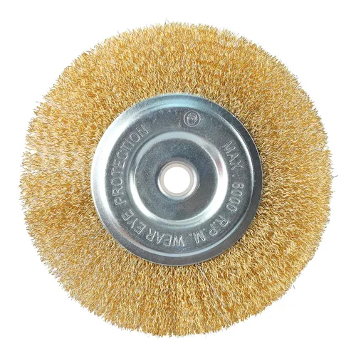 Miniatura 7 de ZORUNNA cepillo de alambre de 8 pulgadas para amoladora de banco - cepillo de alambre rizado fino con eje de 1/2" y 5/8