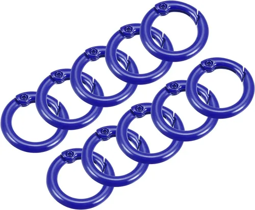 Miniatura 15 de uxcell Anillos redondos de resorte, hebilla de gatillo para bolsos, monederos, llavero Amarillo