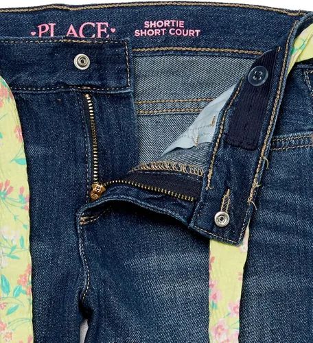 Miniatura 6 de The Children's Place Pantalones cortos de mezclilla con cinturón para niña