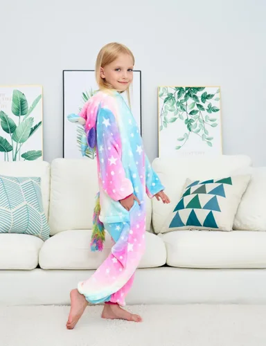 Miniatura 2 de Pijama unisex de una pieza de unicornio para niñas, disfraz de Halloween, cosplay, ropa de dormir