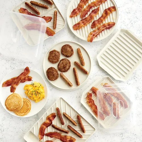 Miniatura 5 de Nordic Ware Estante para tocino con tapa, 10.25x8x2 pulgadas