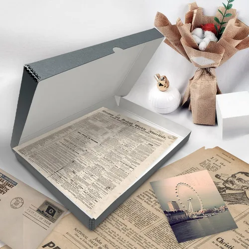 Miniatura 7 de Golden State Art, Archival - Caja de almacenamiento de 11 x 17 pulgadas, diseño de concha con borde de metal, conserva y almacena fotos, documentos