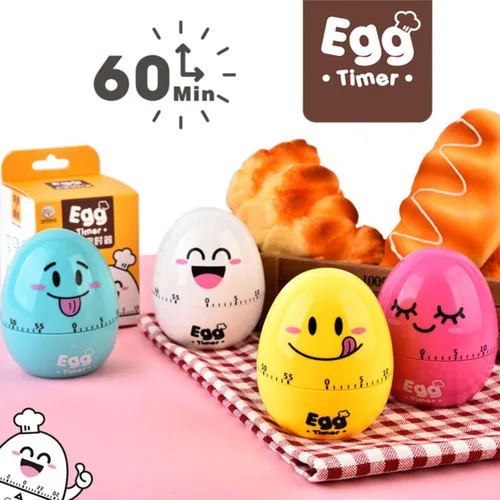 Miniatura 5 de Temporizador lindo del huevo de la cocina para cocinar -60 minutos de alarma giratoria mecánica de la forma del huevo