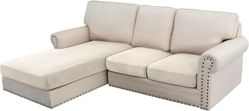Miniatura 17 de H.VERSAILTEX - Funda de terciopelo elástica y afelpada para protección de cojines de sofá biplaza, silla o sofá, 2 piezas, tamaño grande, color gris