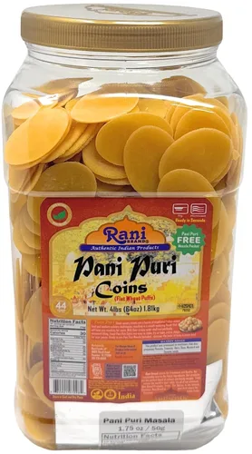 Miniatura 16 de Rani Pani Puri - Monedas de 7 onzas (7.05 oz) 80-85 monedas ~ Monedas de trigo y sémola sin cocer, aptas para microondas, totalmente naturales