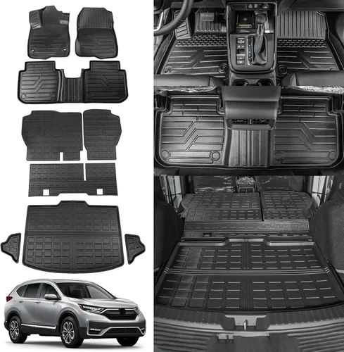 Miniatura 10 de Rongtaod Tapete de carga compatible con Honda CRV 2017-2022, forro de carga para maletero, revestimiento de maletero de elastómero termoplástico