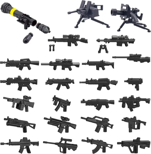 Miniatura 10 de 38 Piezas Paquete de Armas Militares de la Segunda Guerra Mundial, Accesorios de Armas Estilo Soldado, Juegos de Armas del Ejército Juguetes