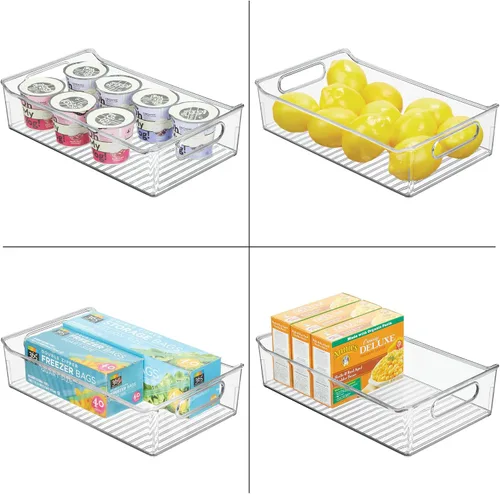 Miniatura 6 de iDesign Organizador de almacenamiento de despensa de plástico con asas, juego de 2, contenedores transparentes