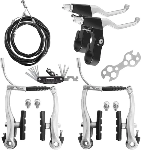 Miniatura 11 de Gashwer Juego completo de frenos de bicicleta, freno universal delantero y trasero de bicicleta MTB, kit de palanca de cables de pinzas interiores