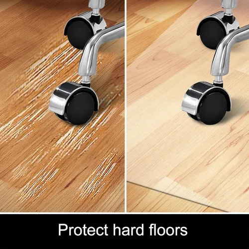 Miniatura 3 de Kuyal Tapete para silla para suelo de madera dura, 46 x 46 pulgadas, tapete rectangular para escritorio, tapete de protección duradero para sillas