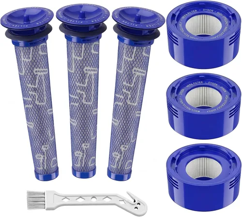 Miniatura 8 de Paquete de 8 filtros de vacío de repuesto para Dyson V7, V8 Animal y V8 Absolute Vacuum, 4 postes, 4 prefiltros, reemplaza la pieza # 965661-01