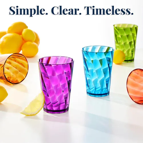 Miniatura 6 de Vasos US Acrylic Optix Mini, de plástico, reutilizables, aptos para lavavajillas (juego de 8) Tazas de jugo de 8oz en colores de tono de joya