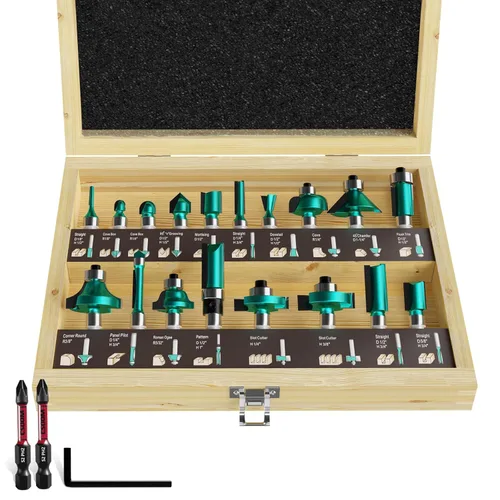 Miniatura 9 de CSOOM Juego de 30 brocas para fresadora, vástago de 1/2, con 2* cabezales de lote, brocas de madera profesionales, brocas de fresado de carburo