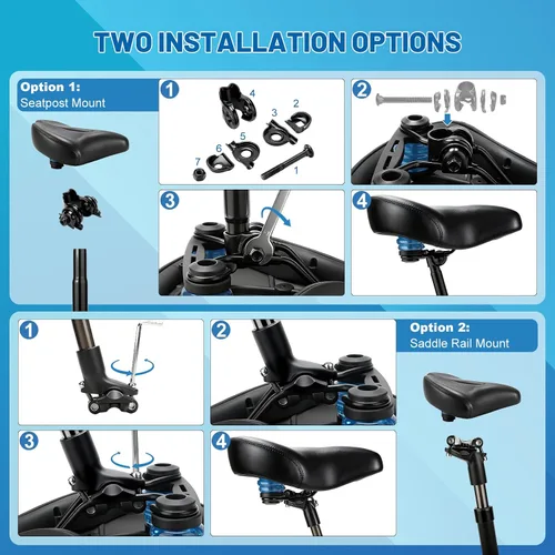 Miniatura 6 de APECYC - Asiento de bicicleta extra ancho y cómodo para mujeres y hombres Ergonomic Memory Foam, Relieve Sit Bone and Tailbone Pressure, Ideal for