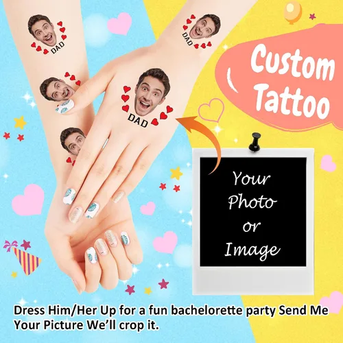 Miniatura 3 de Tatuajes temporales personalizados para fiestas, tatuajes divertidos de cerveza, regalo de cumpleaños para adultos, amigas, mujeres y hombres