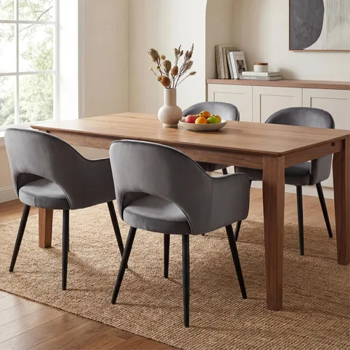 Miniatura 14 de Ya-Home Juego de 2 sillas de comedor giratorias modernas, cómodas sillas laterales tapizadas de piel sintética con respaldo hueco, patas de metal