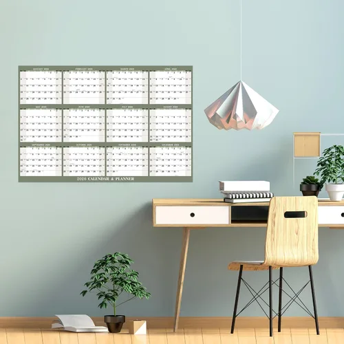 Miniatura 2 de Calendario anual de pared 2026 – Calendario de borrado en seco 2026 para pared, 34.6 x 22.9 pulgadas, enero 2026 a diciembre de 2026, calendario