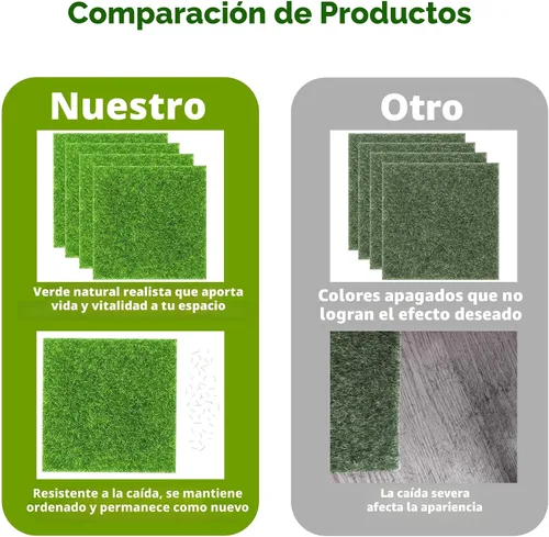 Miniatura 4 de 4 piezas de césped falso de 6 x 6 pulgadas para manualidades, césped artificial para proyectos de adorno en miniatura, césped modelo para bricolaje