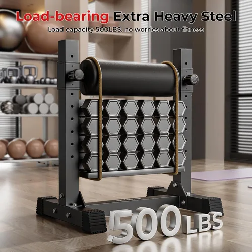 Miniatura 5 de BODYRHYTHM - Soporte de rodillo dividido búlgaro con 9 alturas de rodillo ajustables para sentadillas, estocadas de piernas, entrenamiento