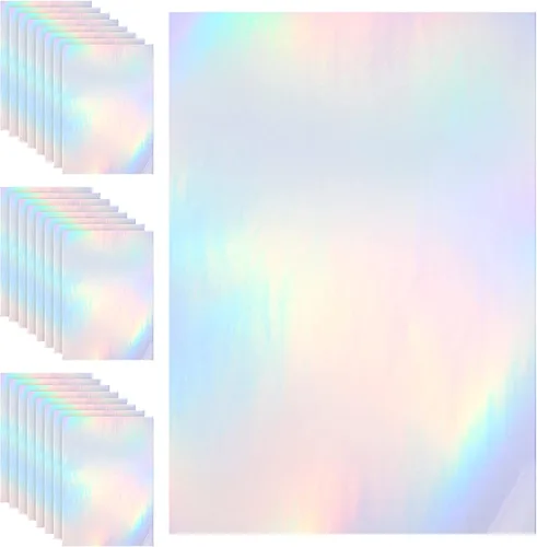 Miniatura 11 de Outus 24 hojas de papel adhesivo holográfico, hojas de laminado holográfico, láminas de superposición transparente, laminación adhesiva de vinilo