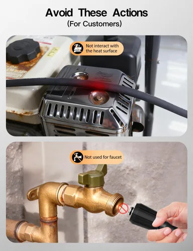 Miniatura 6 de Manguera de lavado a presión de 25 pies, 3100 PSI 1/4 pulgadas, flexible resistente a las torceduras, manguera de repuesto de alta presión de rosca