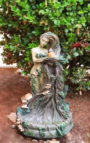 Miniatura 8 de Ebros Gift Whispering Forest Celta Greenman Árbol Mujer Gaia Ent Retorno Incienso Cono Quemador Aroma Aroma Estatuilla Diosa Cuernos Árbol