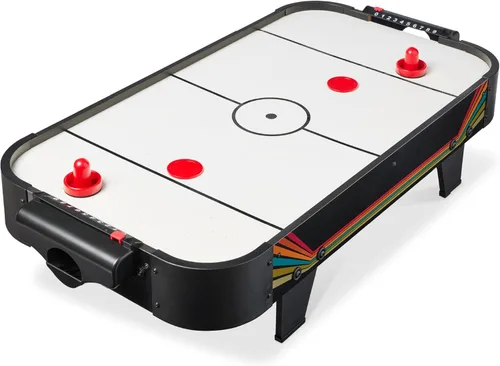 Miniatura 13 de Best Choice Products Mesa portátil de hockey de aire de mesa para sala de juegos con motor de 100 V, ventilador eléctrico, 2 huelgas, 2 discos