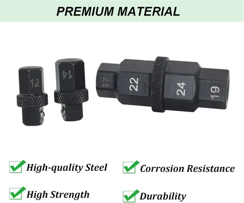 Miniatura 3 de CNWOOAIVE Herramienta de eje hexagonal para rueda de eje delantero de motocicleta, 12, 14, 17, 19, 22, 0.945 in, 6 en 1, herramienta adaptadora