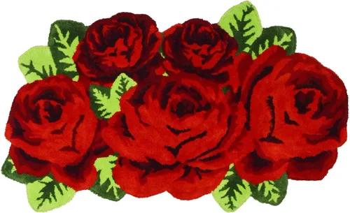 Miniatura 25 de USTIDE Bonita alfombra de baño de rosas para baño, alfombra de baño naranja de lujo, antideslizante, con forma de flor, alfombra de ducha de felpa