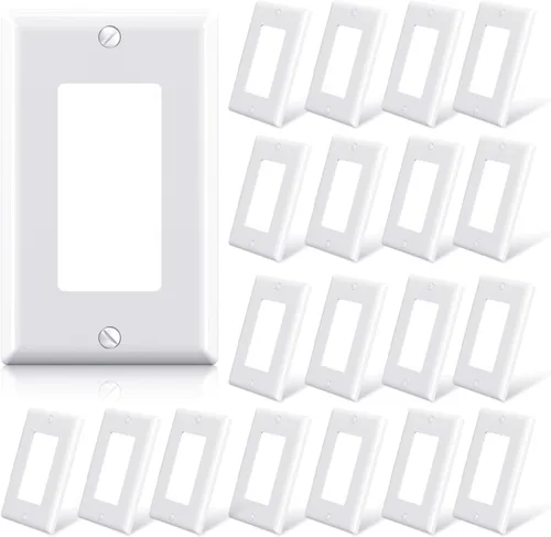 ELEGRP Placa decorativa de pared para receptáculo, cubiertas decorativas de tamaño estándar de 1 gang, placas frontales de policarbonato irrompibles