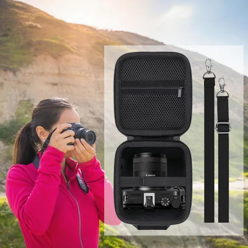 Miniatura 9 de Funda para cámara puede usarse con Canon EOS R50 V con RF-S14-1.181 in F4-6.3 es lente STM PTZ, funda de transporte con correa para el hombro