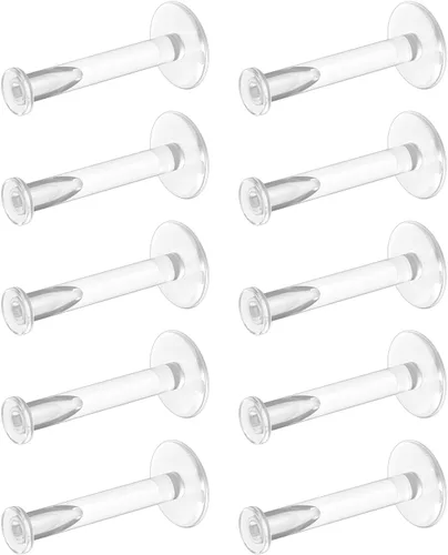 Miniatura 14 de Bioflex - Aretes transparentes para deportes, trabajo, escuela, cirugía, resonancia magnética – Piercing transparente para orejas, cartílago, hélix